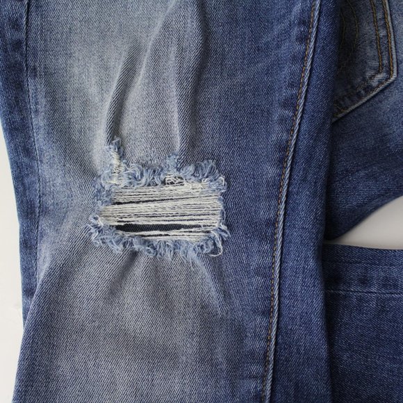 True Religion Halle split hem super skinny distressed jeans blue sz 25 0 - Picture 14 of 14